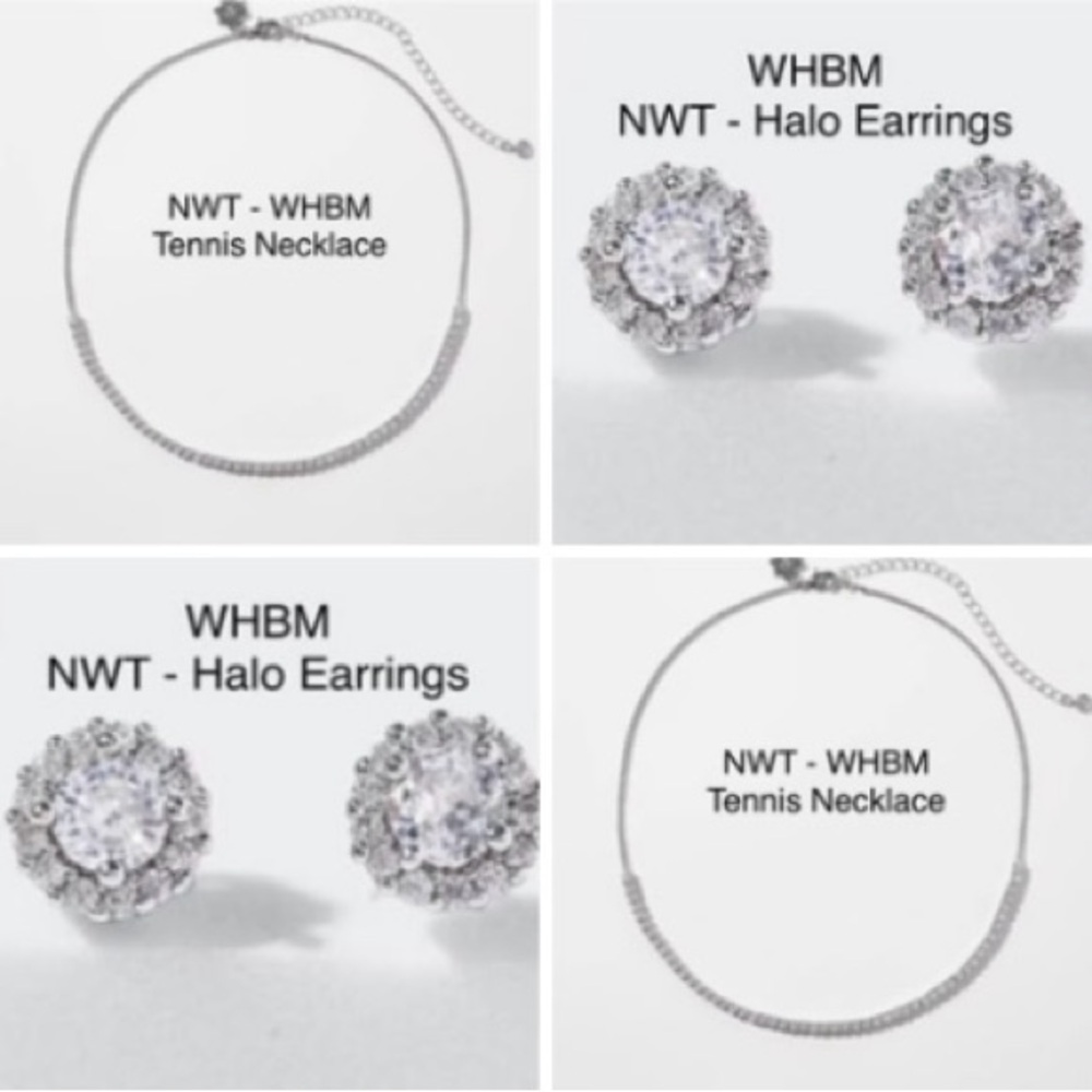 NWT - WHBM - Tennis Necklace and Earring Set